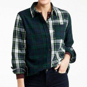 LL Bean Relaxed Fit Scotch Plaid Flannel Button Down Shirt XL